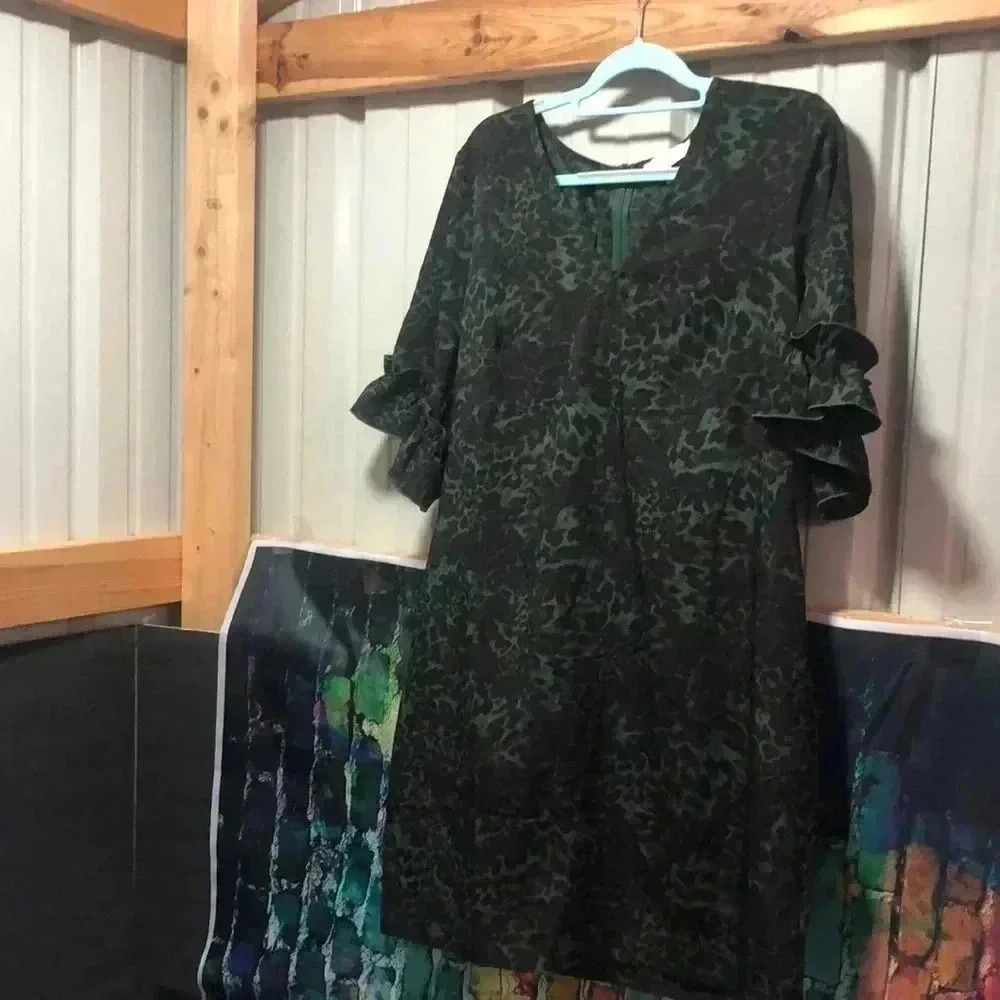 LARK & RO plus size dress 16, green,black and brown